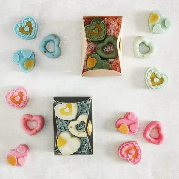 Fondants solides parfumés trio de coeur
