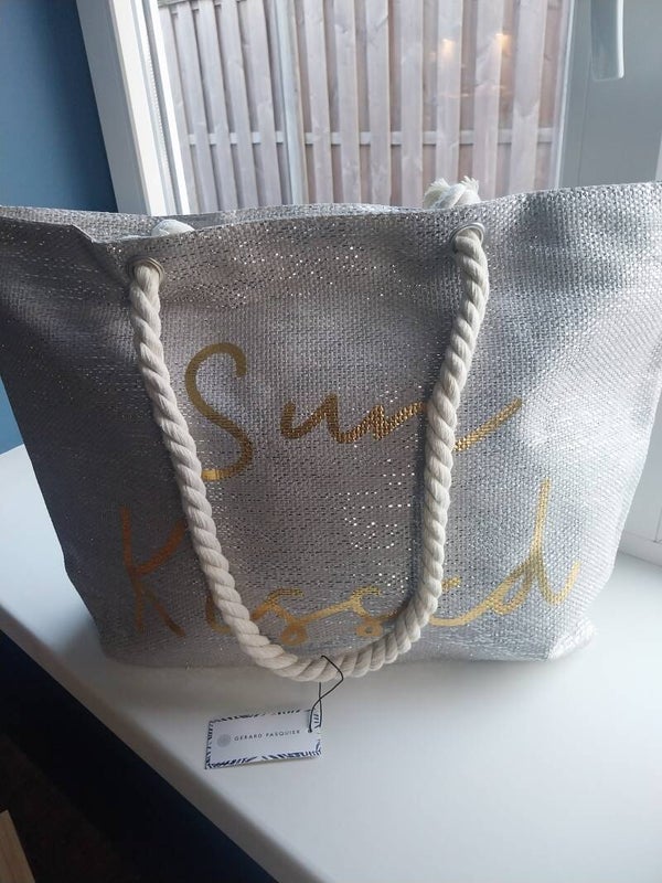 Strandtas sun kissed zilver met goud