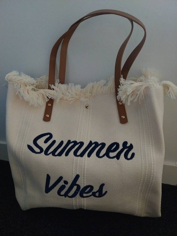 Strandtas summervibes wit