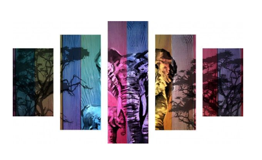 Diamond painting olifant in kleur