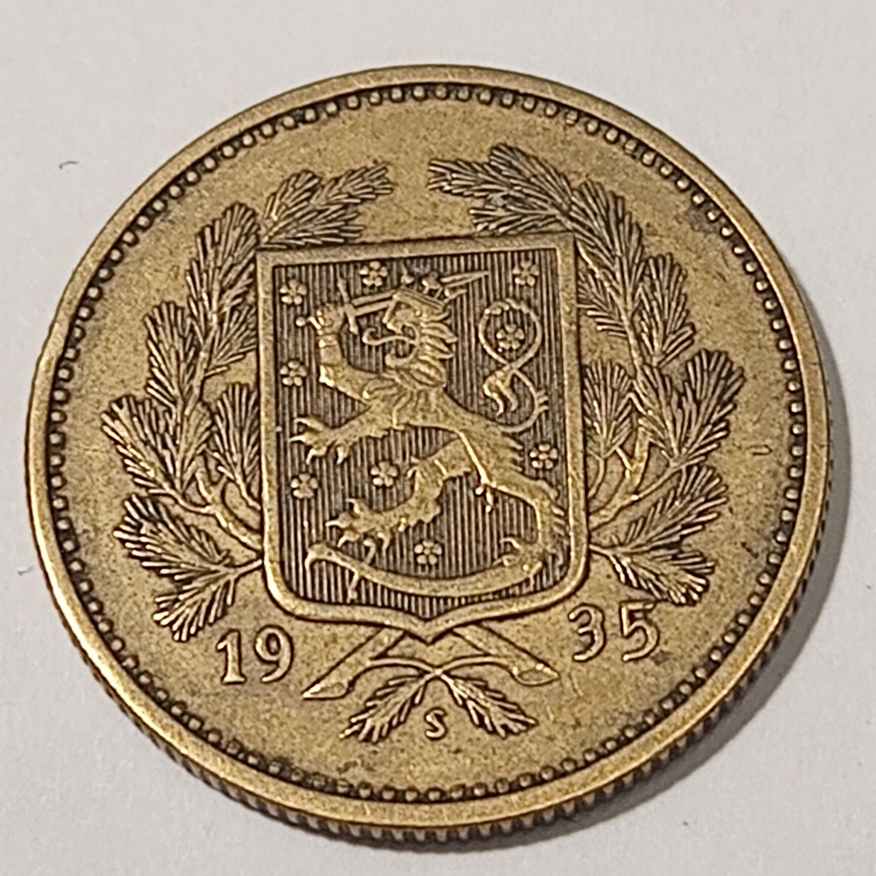 FINLAND* Republic * 5 markkaa *  1935  * Aluminium bronze * Cond. 1+ *RARE