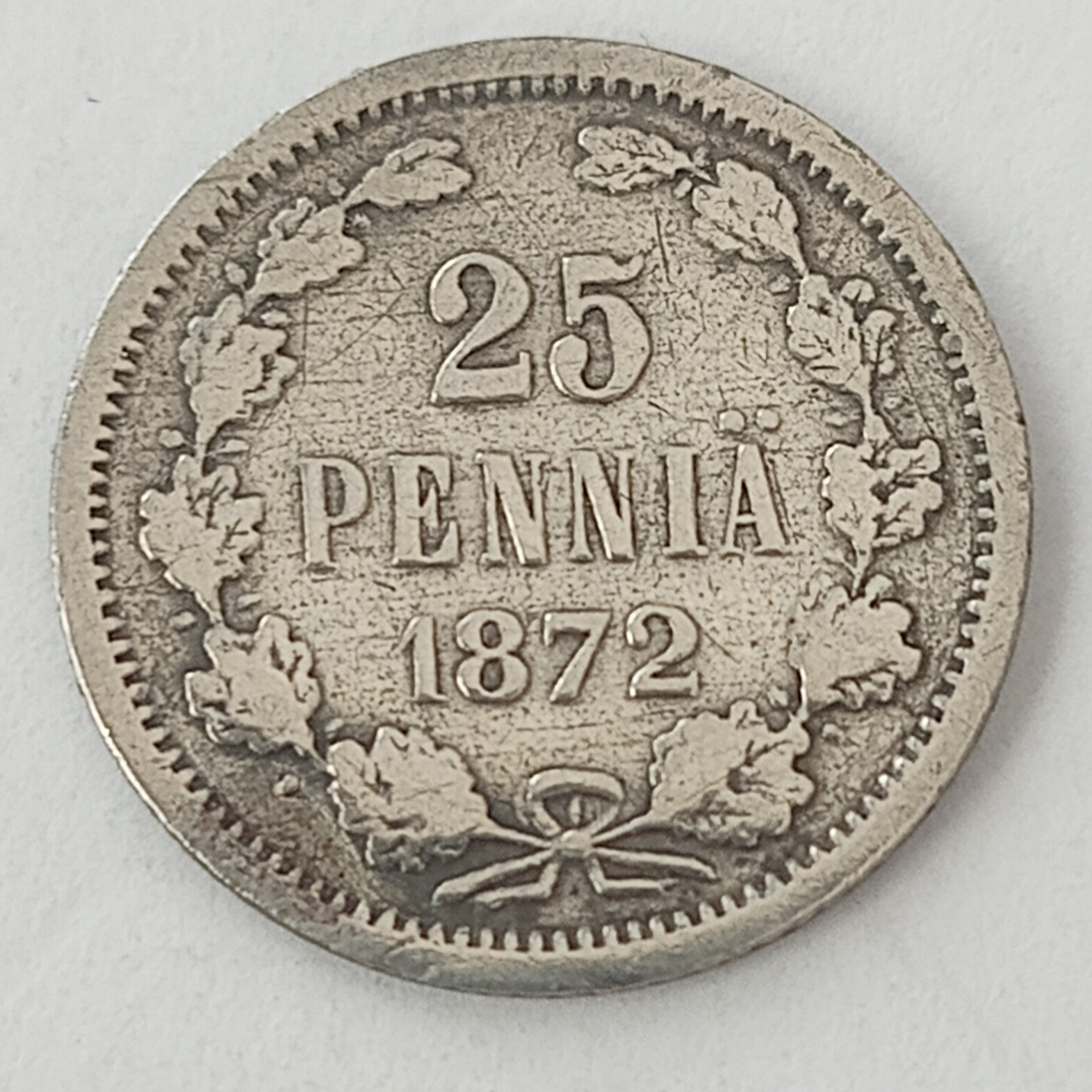 FINLAND *25 penniä  1872  * Silver   * Cond. 1+ / 1  *   Empire Alexander II *