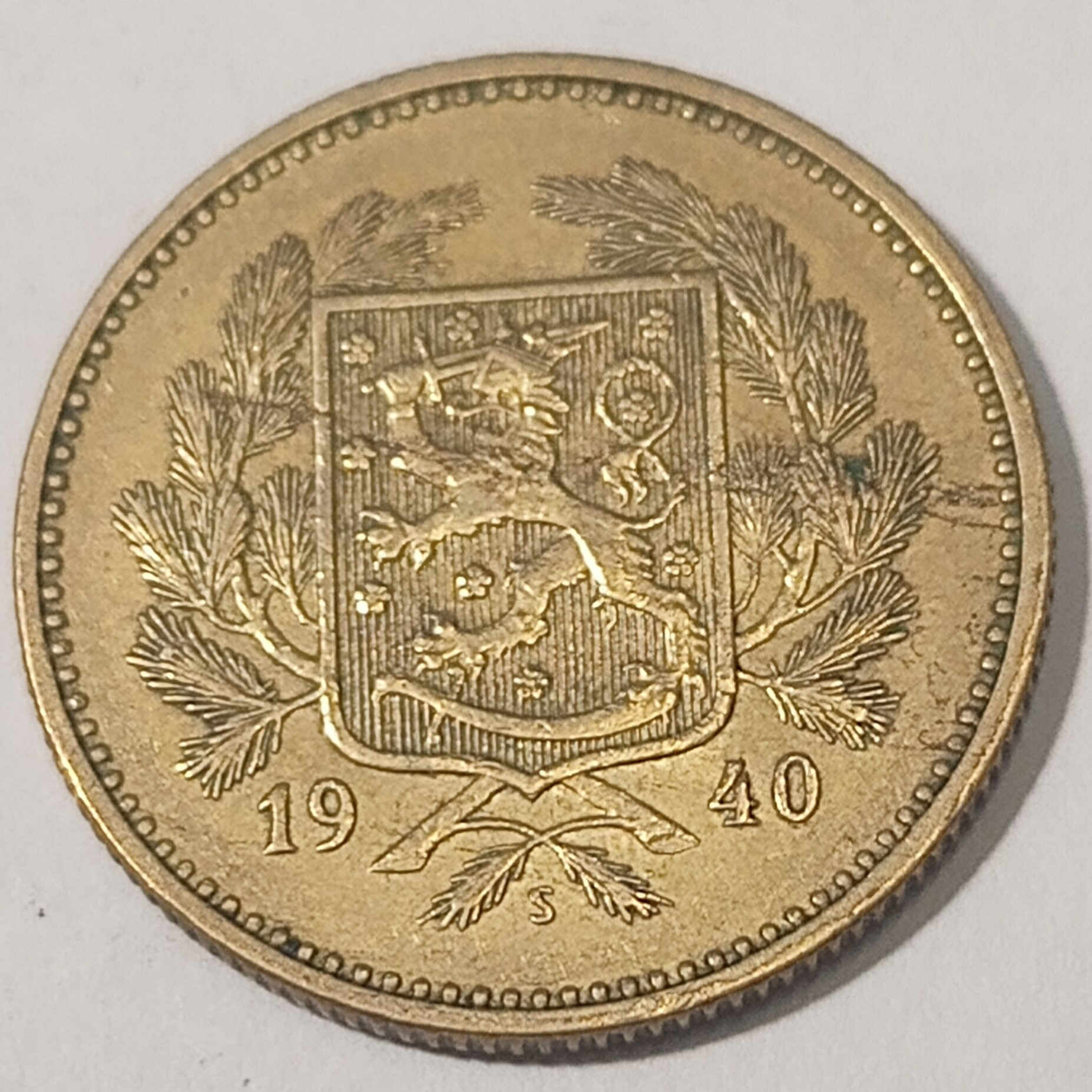 FINLAND* Republic * 5 markkaa *  1940  * Aluminium bronze * Cond. 1+ *RARE