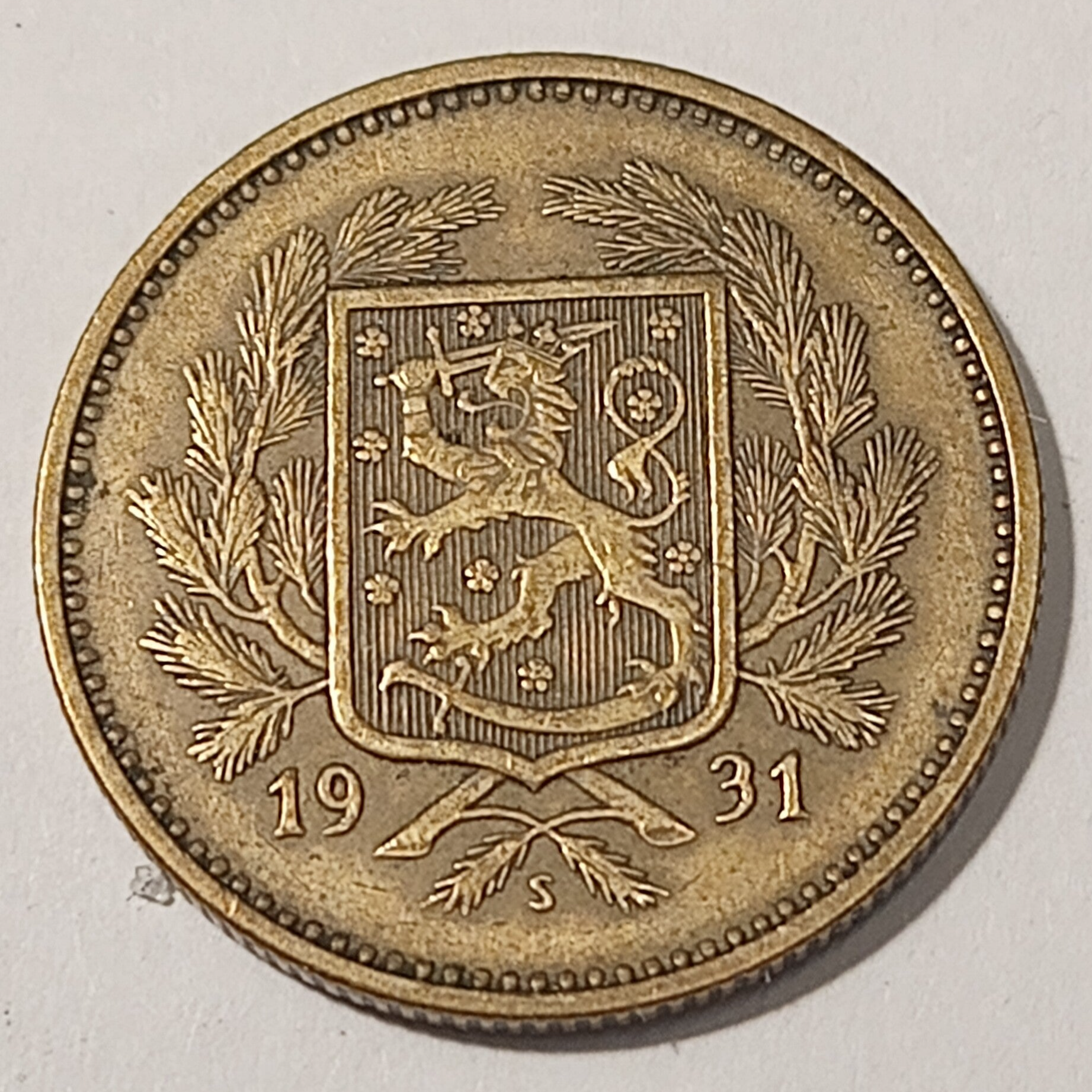 FINLAND* Republic * 5 markkaa *  1931  * Aluminium bronze * Cond. 1+ *