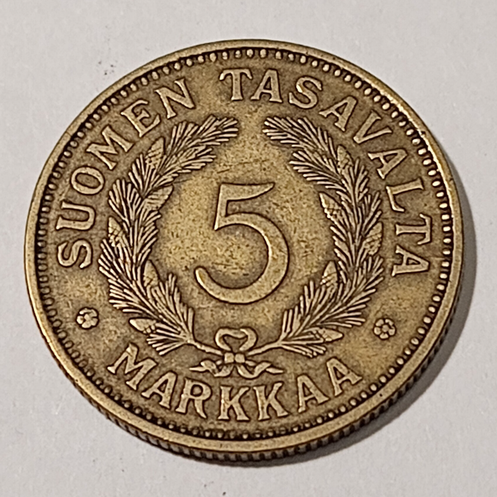FINLAND* Republic * 5 markkaa *  1933  * Aluminium bronze * Cond. 1+ *RARE