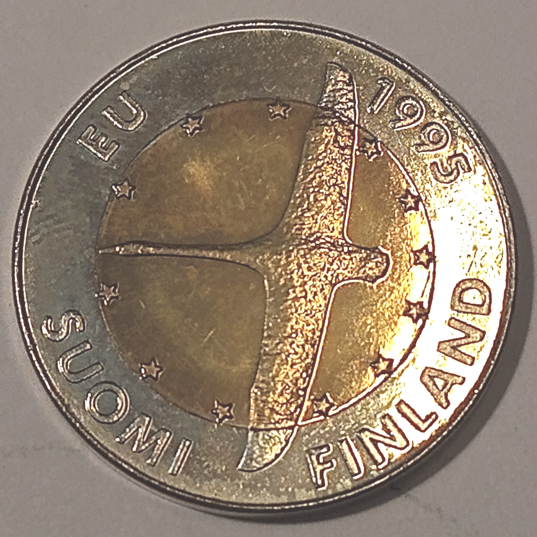 FINLAND* Republic * 10 markkaa *  1995 EU * Coppernickel/aluminium bronze * Cond. UNC *