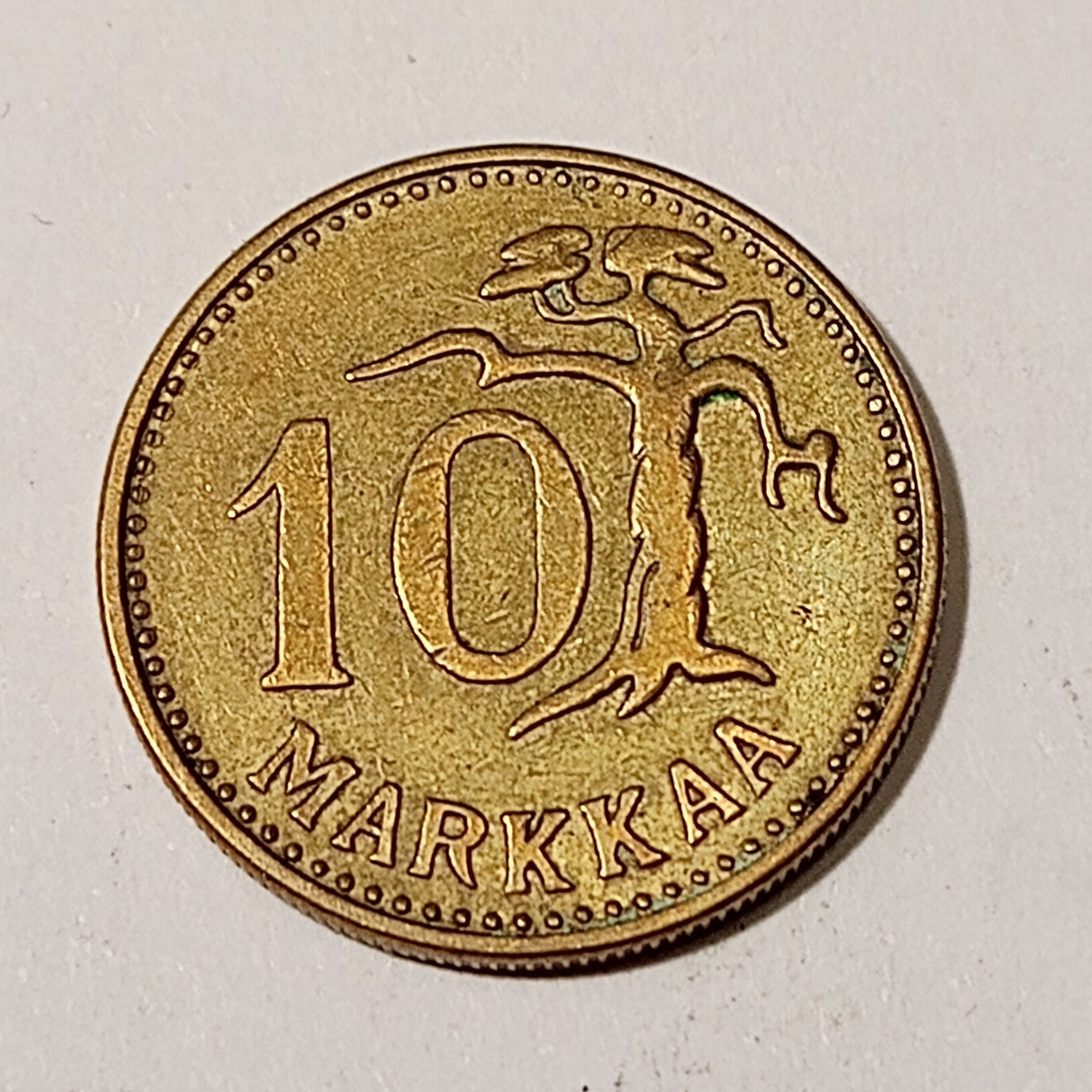 FINLAND* Republic * 10 markkaa *  1960    * Aluminium bronze * Cond. 1+