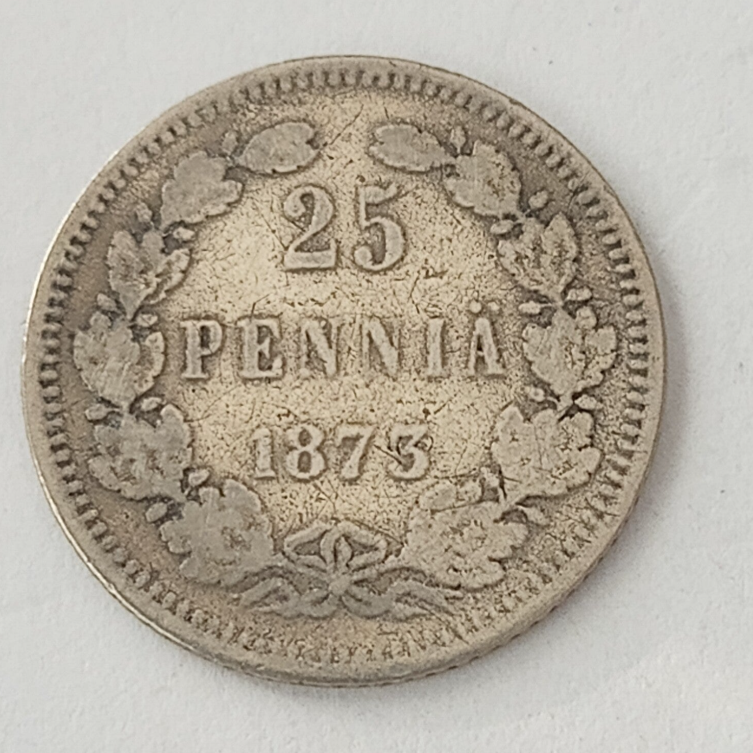 FINLAND *25 penniä  1873  * Silver   * Cond. 1+ / 1  *   Empire Alexander II *
