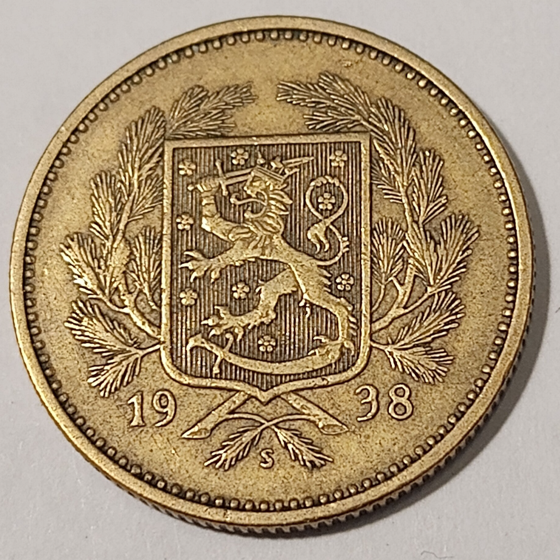 FINLAND* Republic * 5 markkaa *  1938  * Aluminium bronze * Cond. 1+ *RARE