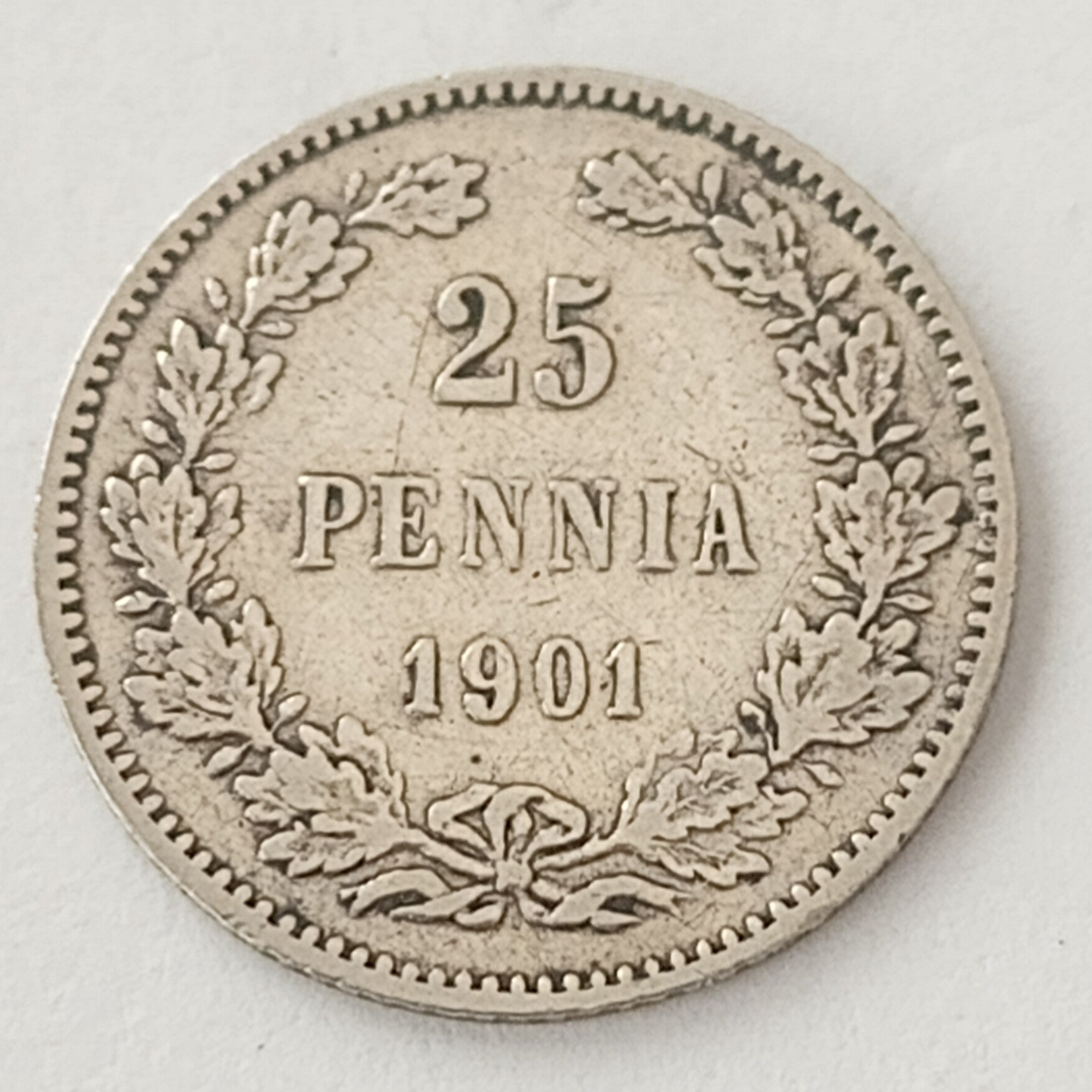 FINLAND *25 penniä  1901  * Silver *Cond.1+ *Empire Nikolaj II