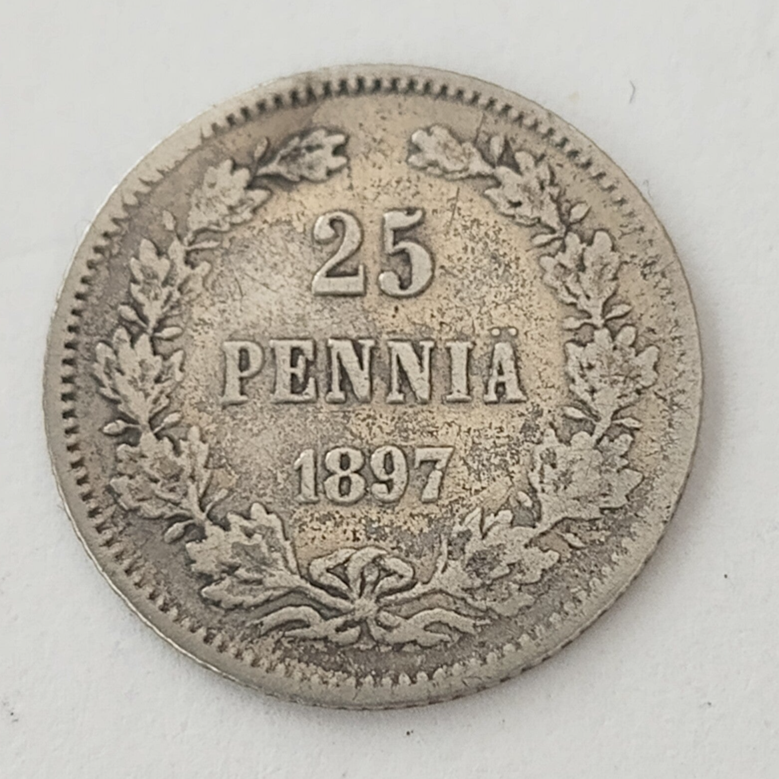 FINLAND *25 penniä  1897  * Silver   * Cond.1+/ 1  *   Empire Nikolaj II