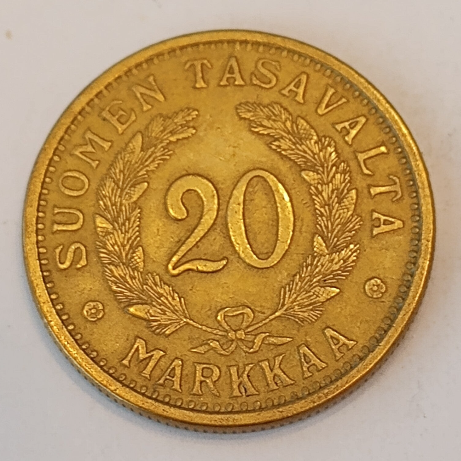 FINLAND* Republic * 20 markkaa *  1937   * Aluminium bronze * Cond. 1+ *