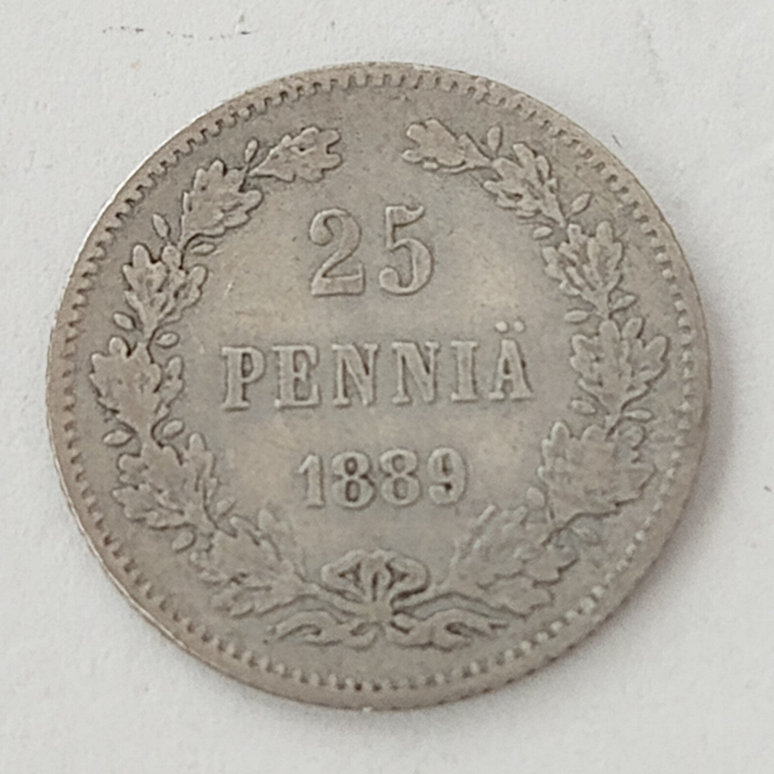 FINLAND *25 penniä  1889  * Silver   * Cond.1+/ 1  *   Empire Alexander III