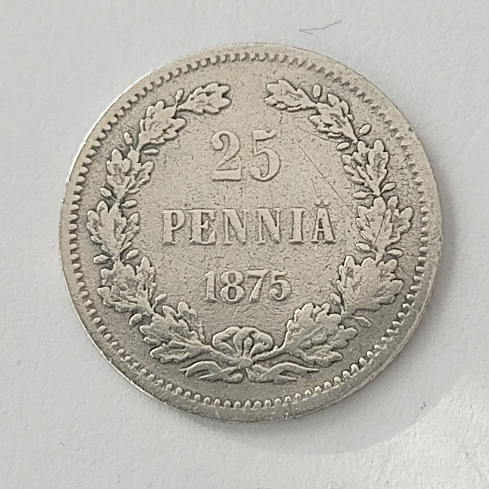 FINLAND *25 penniä  1875  * Silver   * Cond. 1+ / 1  *   Empire Alexander II *
