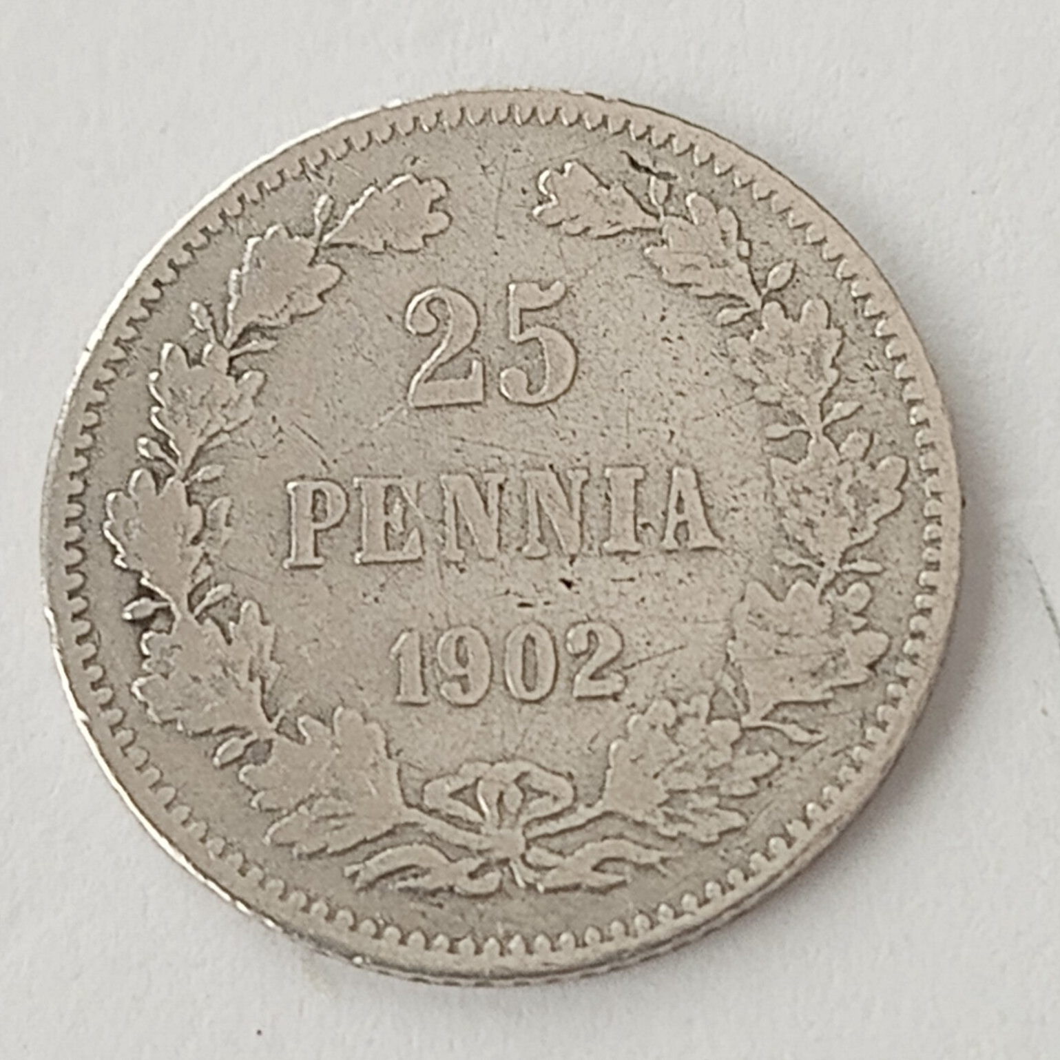 FINLAND *25 penniä  1902  * Silver *Cond.1+ *Empire Nikolaj II