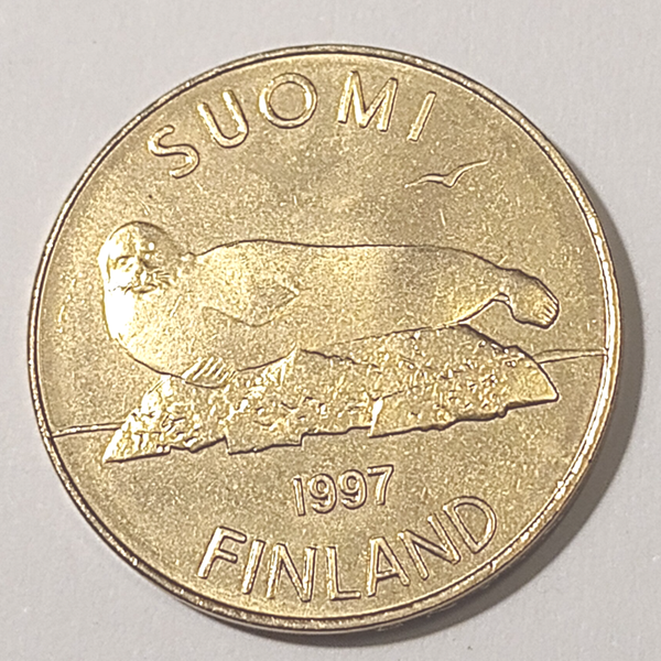 FINLAND* Republic * 5  markkaa *  1997    * aluminium bronze * Cond. unc*