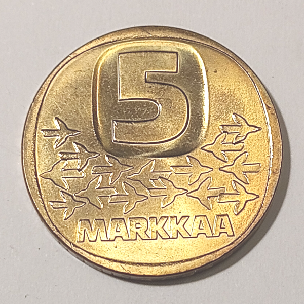 FINLAND* Republic * 5  markkaa *  1985   * aluminium bronze * Cond. unc*