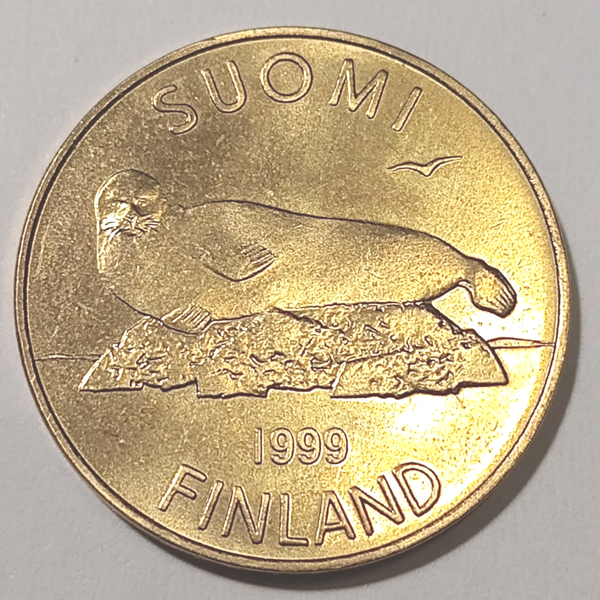 FINLAND* Republic * 5  markkaa *  1999    * aluminium bronze * Cond. unc*RARE