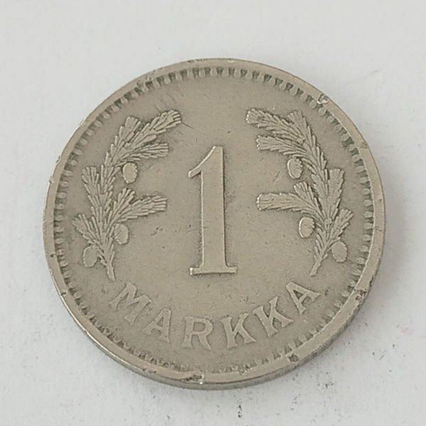 FINLAND* Republic * 1 markkaa *1929  * Copper nickel * Cond. 1+ *