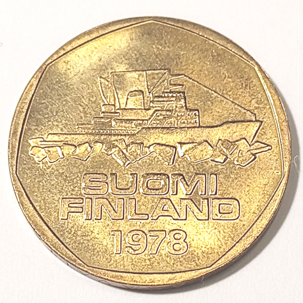 FINLAND* Republic * 5  markkaa *  1978  * aluminium bronze * Cond. unc*