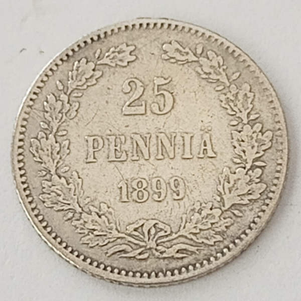 FINLAND *25 penniä  1899  * Silver *Cond.1+ *Empire Nikolaj II