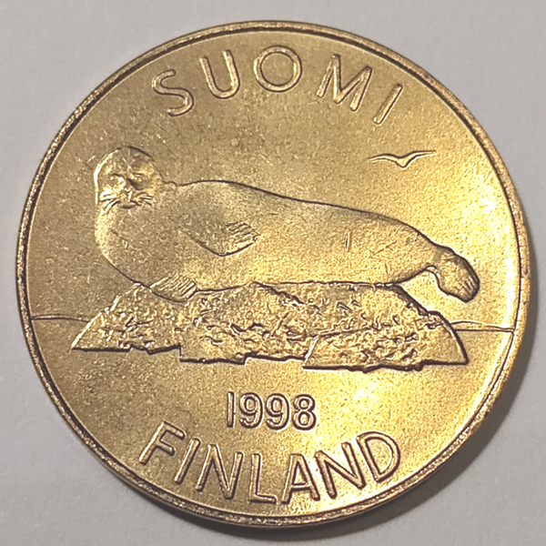 FINLAND* Republic * 5  markkaa *  1998    * aluminium bronze * Cond. unc*