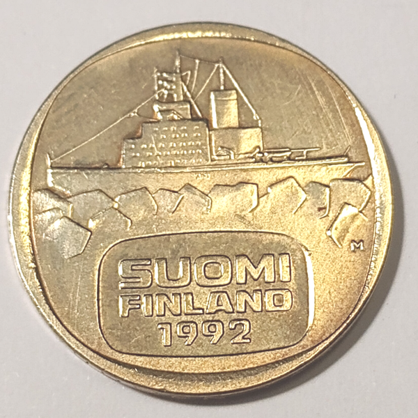 FINLAND* Republic * 5  markkaa *  1992 typ.I  * aluminium bronze * Cond. unc*RARE