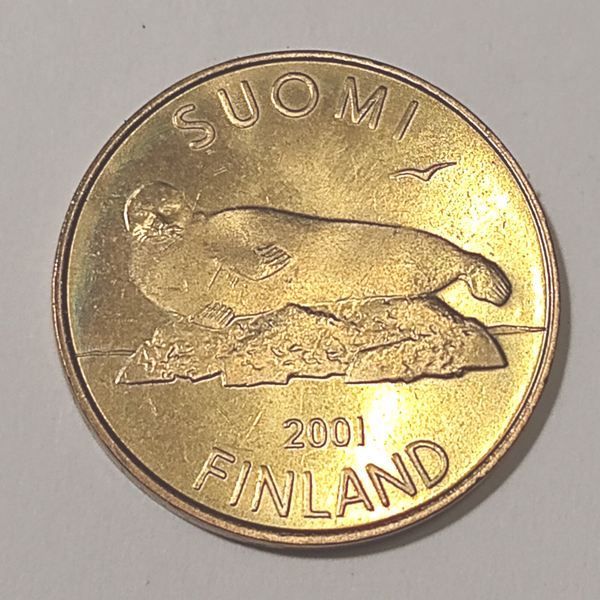 FINLAND* Republic * 5  markkaa *  2001    * aluminium bronze * Cond. unc*RARE