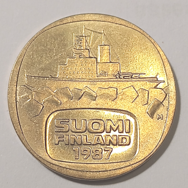 FINLAND* Republic * 5  markkaa *  1987M   * aluminium bronze * Cond. unc*