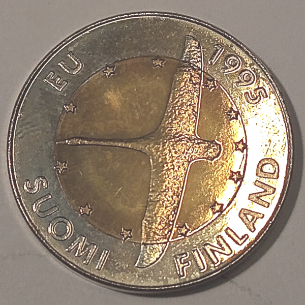 FINLAND* Republic * 10 markkaa *  1995 EU * Coppernickel/aluminium bronze * Cond. UNC *