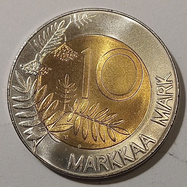 FINLAND* Republic * 10 markkaa *  1999   * Coppernickel/aluminium bronze * Cond. UNC *