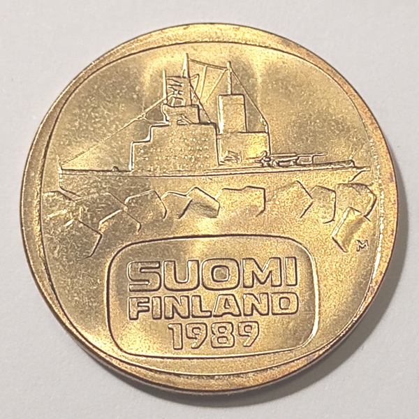FINLAND* Republic * 5  markkaa *  1989  * aluminium bronze * Cond. unc*