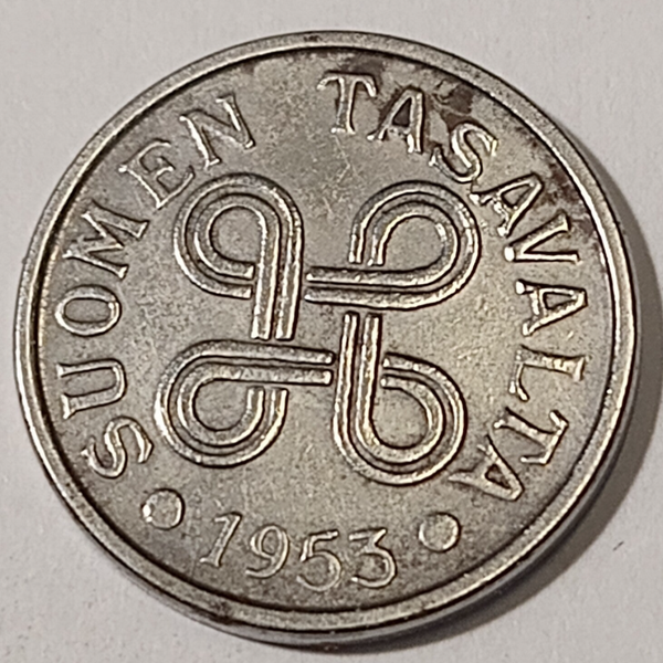 FINLAND* Republic * 5 markkaa *  1953  * Iron* Cond. 1+ *RARE