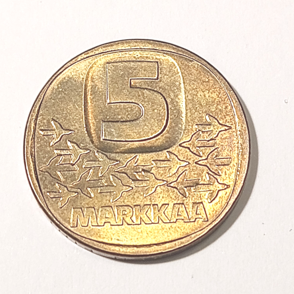 FINLAND* Republic * 5  markkaa *  1983K  * aluminium bronze * Cond. unc*