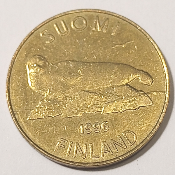 FINLAND* Republic * 5  markkaa *  1996    * aluminium bronze * Cond. 1+*