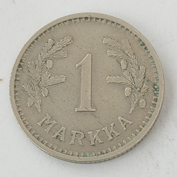FINLAND* Republic * 1 markkaa *1930  * Copper nickel * Cond. 1+ *
