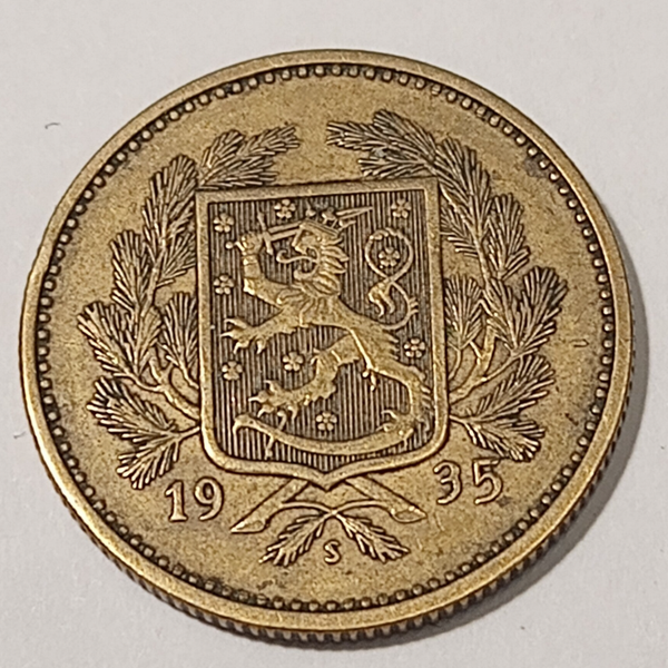 FINLAND* Republic * 5 markkaa *  1935  * Aluminium bronze * Cond. 1+ *RARE