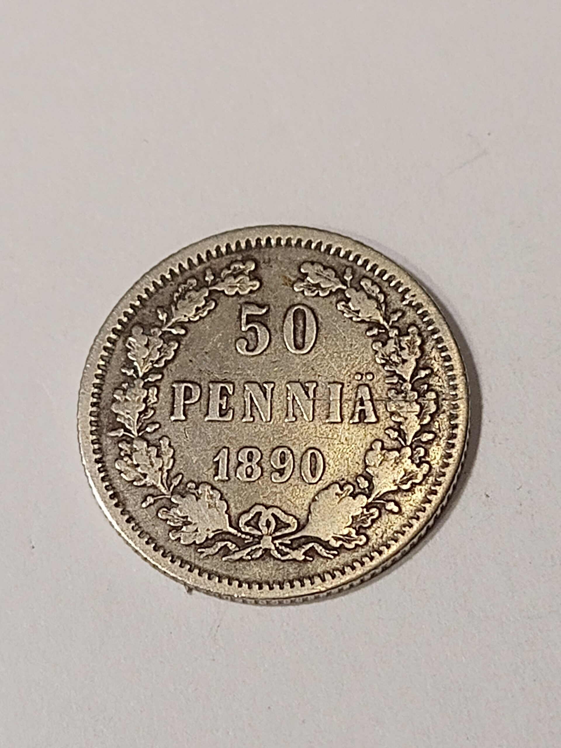 FINLAND *50 penniä  1890  * Silver *Cond.1+  *Empire Alexander III