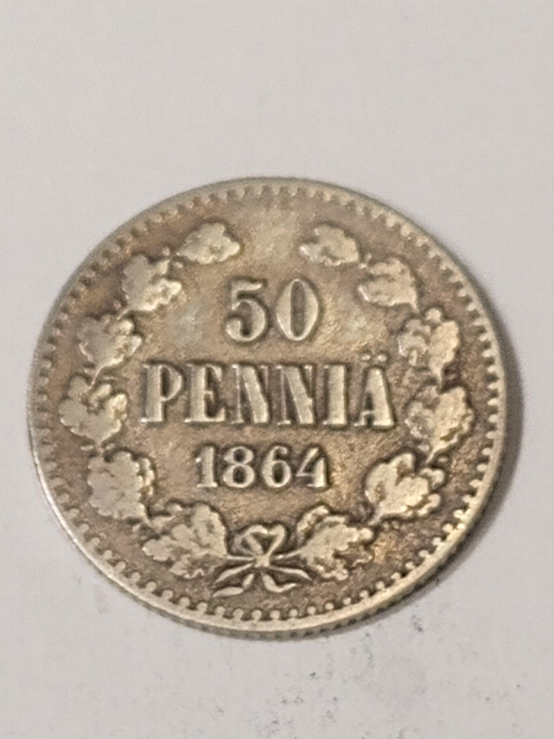 FINLAND *50 penniä  1864 * Silver *Cond.1+/1  *Empire Alexander II