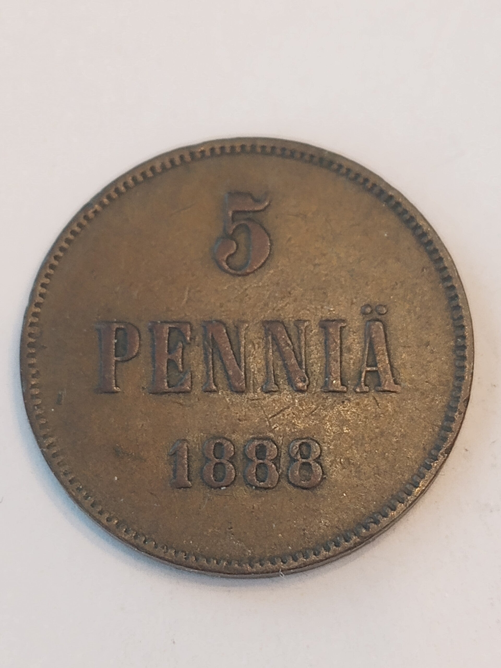 FINLAND * 5 PENNIÄ * 1888 * Copper *Cond. 1 + *Grand Duchy / Empire Alexander III