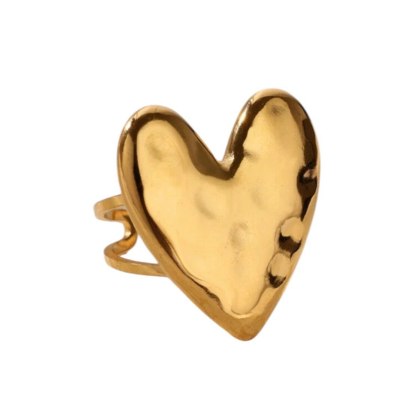 Bold heart ring