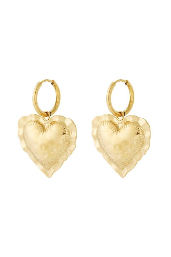 Bold heart oorbellen