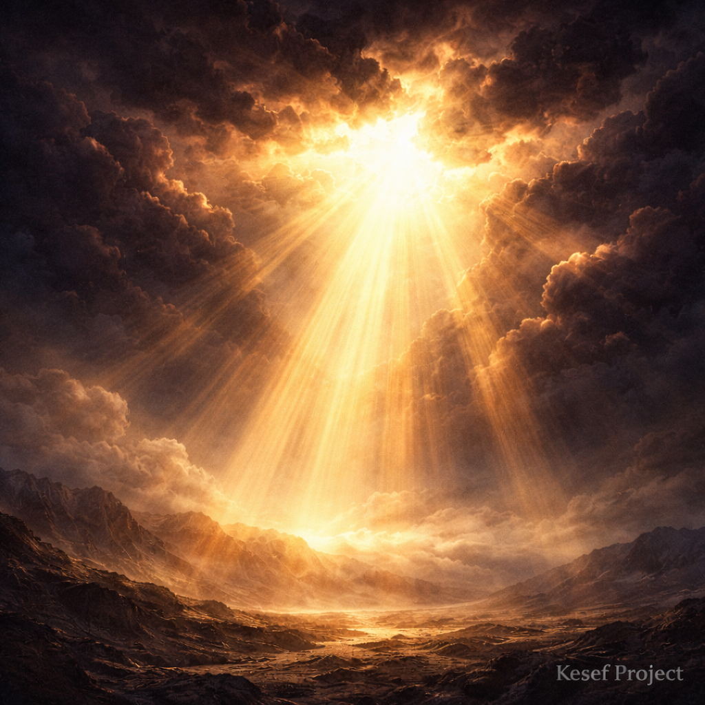 Radiant divine light breaking through darkness symbolizing God’s unchanging authority.
