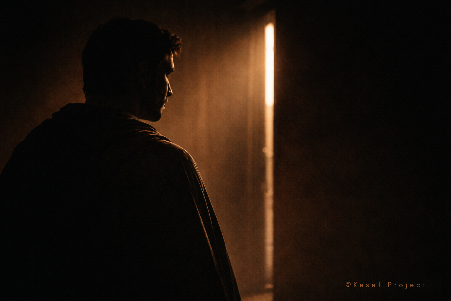 Silhouetted side profile with dramatic warm lighting, representing the hidden danger behind sweet and persuasive words.