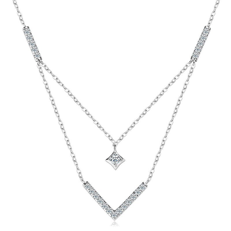 0.5 Ct V-vorm Lab Diamant Ketting