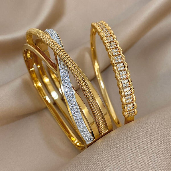 Rvs Zirkonia Manchet Armbanden