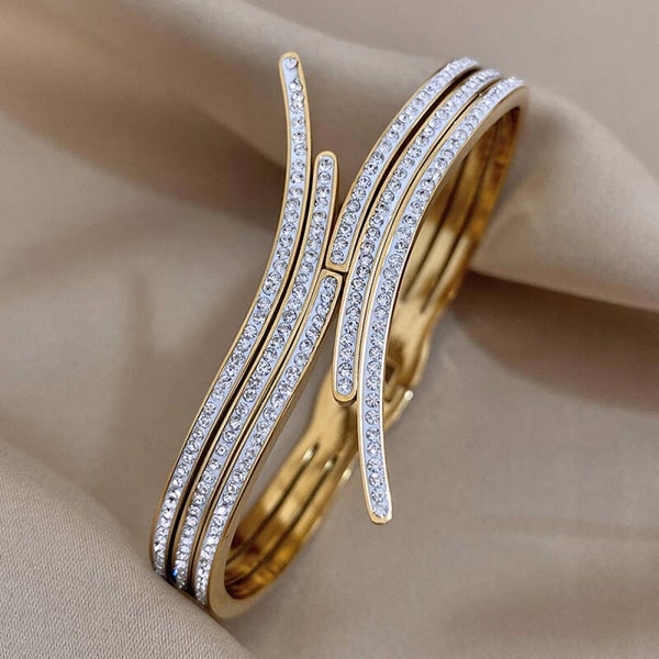 Rvs Zirkonia Manchet Armband