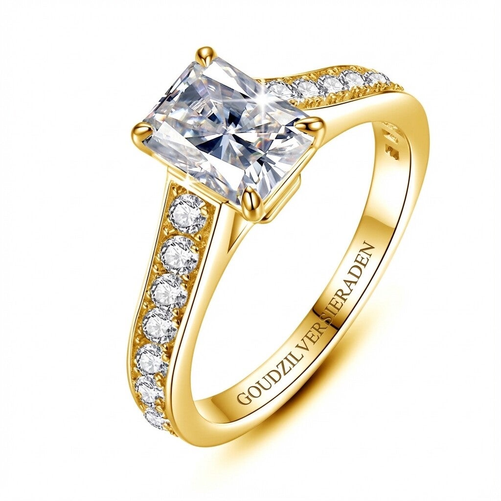 2 Ct Lab Grown Moissanite Diamond Emerald Cut Ring