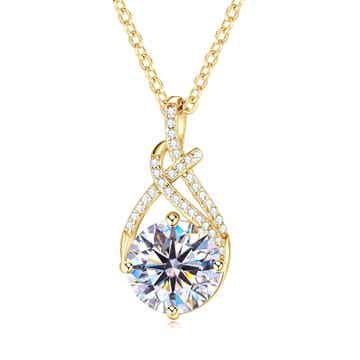 2 Ct Twist Droplet Lab Diamant Ketting