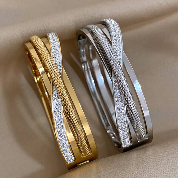 Rvs Zirkonia Manchet Armband